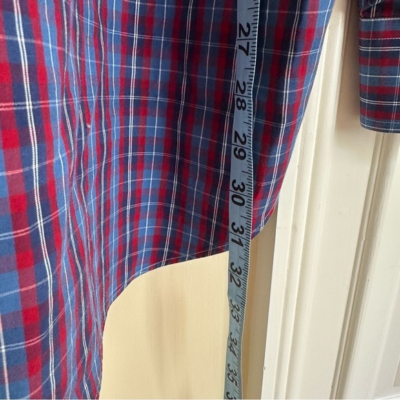 Vineyard Vines Mens Medium Plaid Button Down Whale Shirt Blue Red Patriotic - Picture 5 of 5